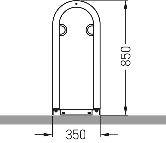 Fahrradanlehnparker TRACK 34 H850xB350mm Stahl,verz.Rohr-D.48mm z.Schr.WSM