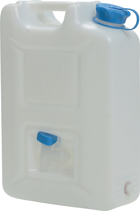 Wasserkanister 22l HD-PE stapelbar,m.Auslaufhahn H495xB350xT165mm HÜNERSDORFF