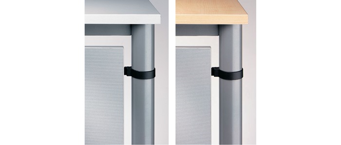Schreibtisch Sero H685-810xB1600xT800mm weiß ger.Form 4-Fuß-Gestell