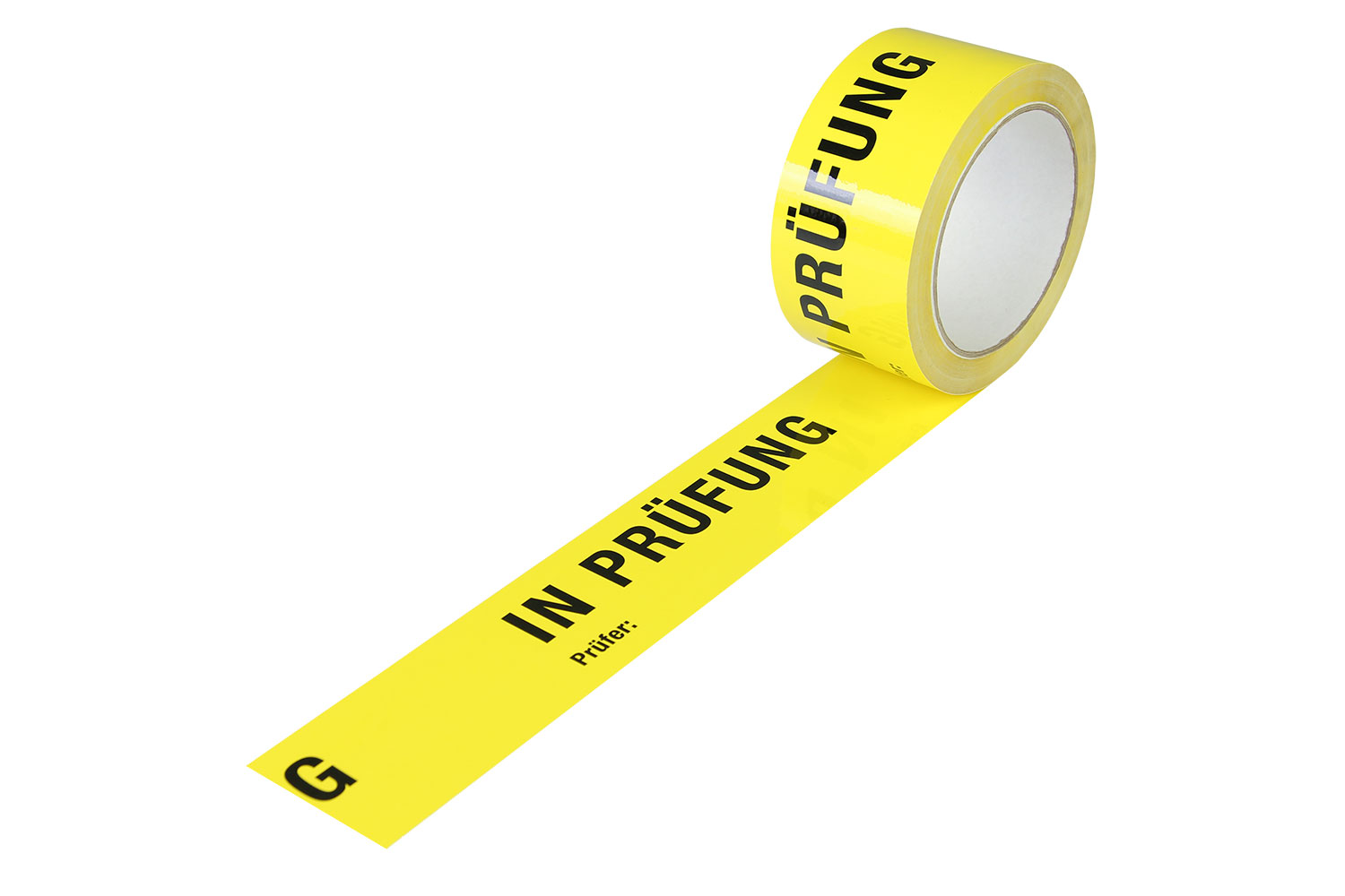ISO-Klebeband, 50mm breit x 66lfm, gelb, Aufdruck "In Prüfung" nach DIN EN 9001