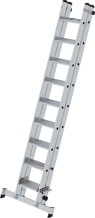 Schiebeleiter Alu.Stufen 2x9 Arbeits-H.b.ca.5450mm geriffelte Stufen 17,9kg MUNK