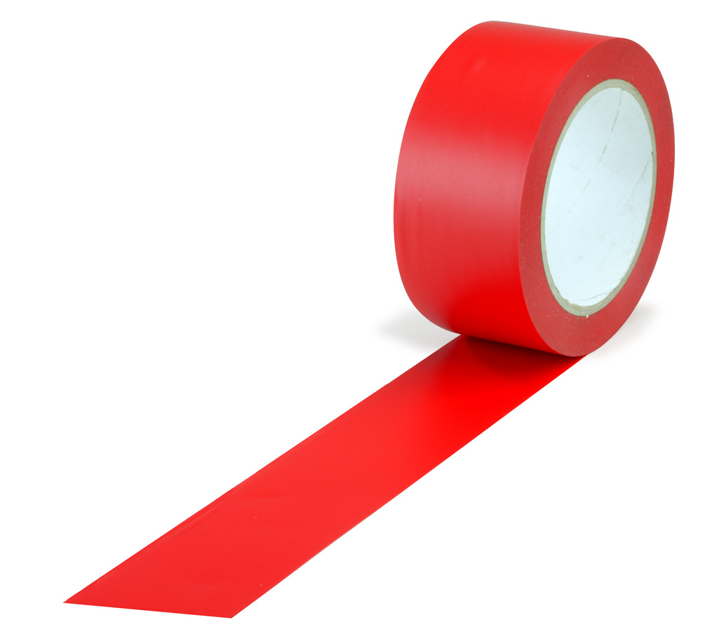 Bodenmarkierungsband, 50 mm x 30 lfm., Stärke 150 µ,  Farbe: rot